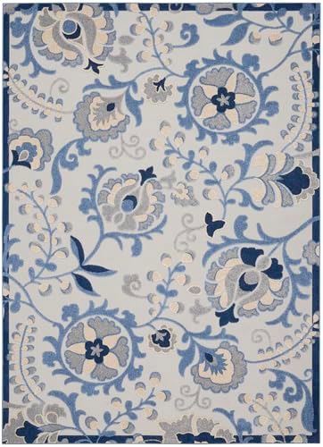 Nourison Home Aloha Blue Grey 7'10" x 10'6" Area Rug - Easy Clean, Non Shedding, Bed Room, Living Room, Dining Room, Kitchen (8' x 11') - Image 5