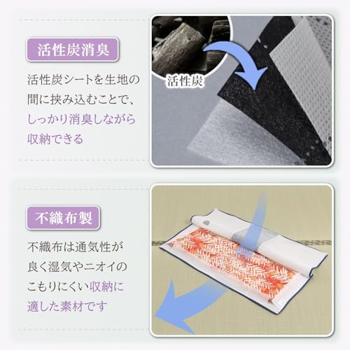 ASTRO 171-49 Kimono Storage Bag, White x Gray, Activated Carbon Deodorizing, 3-Way Opening, 4-Piece Set, Transparent Window, Non-Woven Fabric, Zipper Type - Image 5