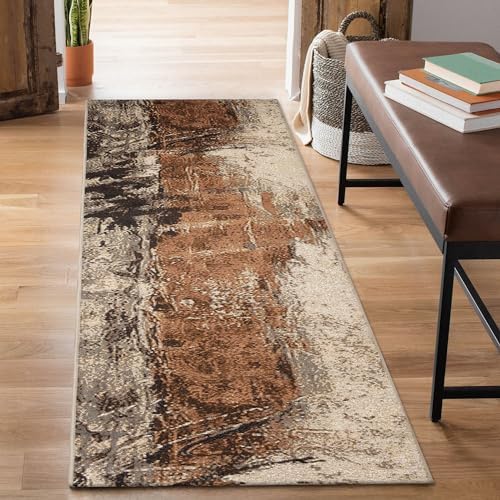 Liora Manne Marina Indoor/Outdoor Power Loomed Synthetic Blend Low Profile Area Rug - Contemporary Graphic Casual Southwestern Colorful (Moderne Bronze) (1'11" x 7'6") by LushDecor