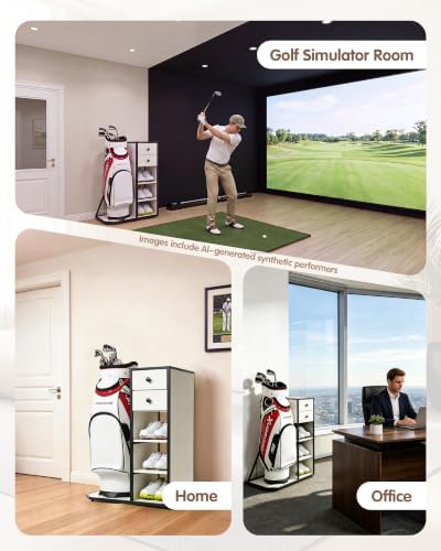 Mythinglogic Furniture-Style Golf Bag Organizer with Drawers and Shelves - Image 3