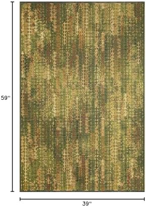 Liora Manne Marina Indoor/Outdoor Power Loomed Synthetic Blend Durable Area Rug - Contemporary Texture Global Colorful (Sienna Green) (3'3" x 4'11") - Image 2
