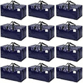 12 Pack Heavy Duty Moving Bags Extra Large Packing Bags, Navy Blue by Rhsiehve