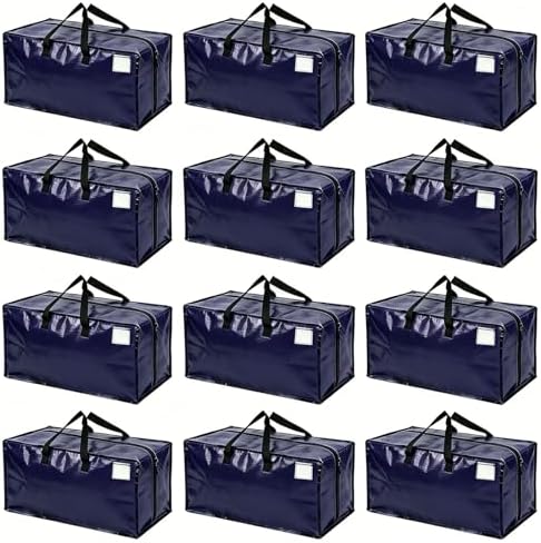 12 Pack Heavy Duty Moving Bags Extra Large Packing Bags, Navy Blue by Rhsiehve