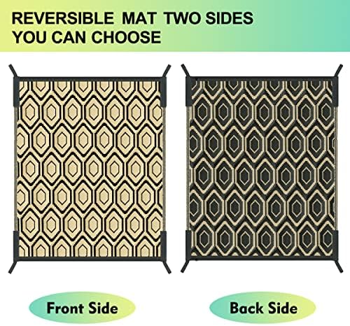 fifame 9x12 Outdoor Rug, Plastic Woven Patio Mat, Waterproof RV Camping Rug - Image 3