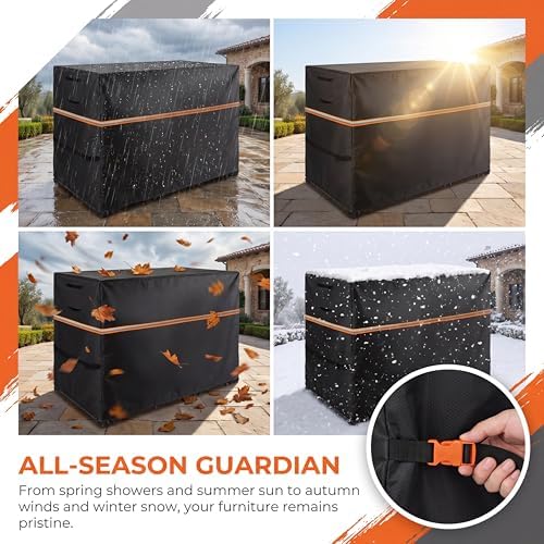 Outdoor Bar Cover Patio Bistro Set Cover, 66"L x 22"W x 29"H,Black - Image 2