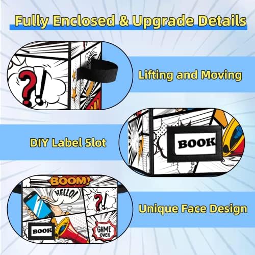 10 Pack Collection Comic Book Storage Boxes, Protector Organizer 15.8" X 7.8" X 11.8" Collapsible Short Box Holds 160-180 Comic Book Heavy Duty Bin Container Holder Shelf - Image 5