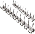 Dseap Coat Rack Wall Mount - 38” Long 10-Tri-Hooks Heavy Duty Coat Hanger Rail Wall Hooks for Hanging Coats Hats Clothing Clothes Purse Mudroom Entryway, Chromed, Pack of 2 by Dseap