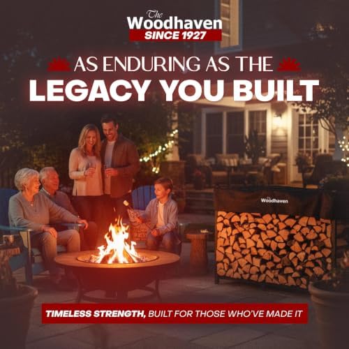 Woodhaven 6-Foot Raised Firewood Rack with Cover, 1/3 Cord | Made in USA - Image 2