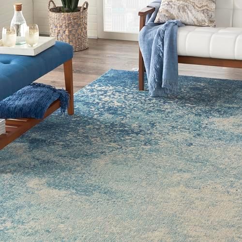 Nourison Home Passion Navy/Light Blue 8' x 10' Area-Rug, Modern, Abstract, Easy-Cleaning, Non Shedding, Bed Room, Living Room, Dining Room, Kitchen (8x10) - Image 6