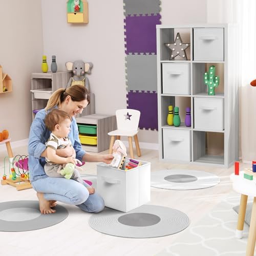 Sorbus Fabric Storage Cubes, 6-Pack Foldable Bins (13 Inch, White) - Image 4