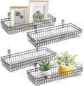 Blulu 4 Pcs Grid Wall Shelf Panel Basket, 15.75 x 5.91 x 1.97 Inch, Black by Blulu