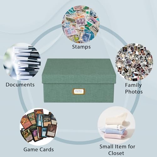 Decorative Photo Storage Box, 2 Pack Linen Photo Box Hold 1700 4x6 Pictures - Image 4