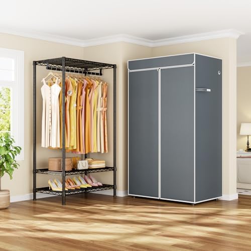 ULIFHOME H5C Clothes Rack with Cover, Covered Clothing Rack Heavy Duty - Image 6