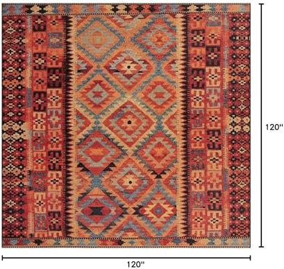 Unique Loom Outdoor Tribal Collection Area Rug - Tortuguero (10' Square, Multi/ Blue) - Image 2