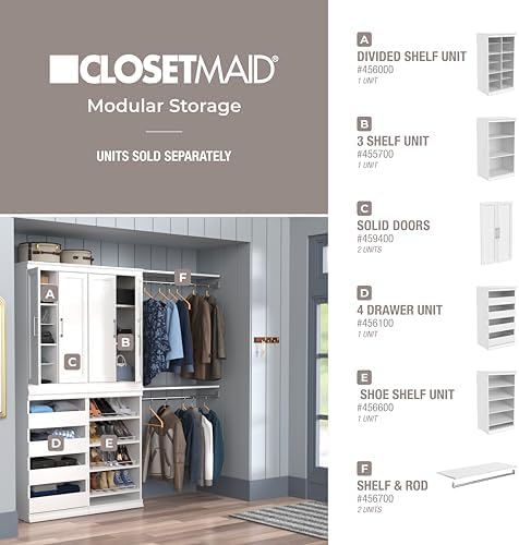 ClosetMaid Modular Storage Shelf Unit with 3 Shelves, White - Image 5