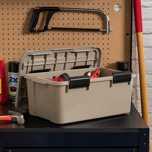 IRIS USA 6-Pack 19 Qt Storage Bins with Gasket Lids, Tan - Image 3