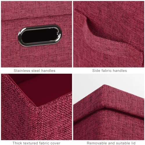 Storage Bins with Lids Fabric Closet Organizers Cubes Office Organization - Image 7
