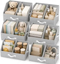 Closet Organizers Storage, Medium Collapsible Bin 6pc, Light Gray by HomeluxTheory