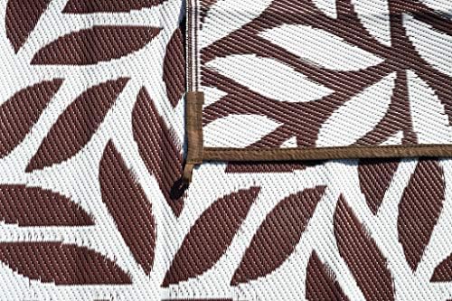 Stylish Camping 258107 8-feet by 10-feet Reversible Mat, Plastic Straw Rug, Large Floor Mat for Outdoors, RV, Patio, Backyard, Picnic, Beach, Camping - Leaf Mat (Brown/White) - Image 7