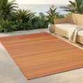 Fab Habitat Stripe Coastal Colorful Outdoor Rug - Waterproof, Crease-Free Fade Resistant, Reversible - Recycled Plastic - Patio Porch Balcony Deck Yard Garden - Cancun Terracotta - 3x5 ft by FabHabitat