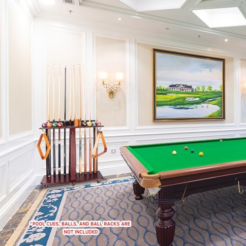 GSE Floor Stand Billiard Pool Cue Racks Only, Hold 10 Cues, Mahogany - Image 6