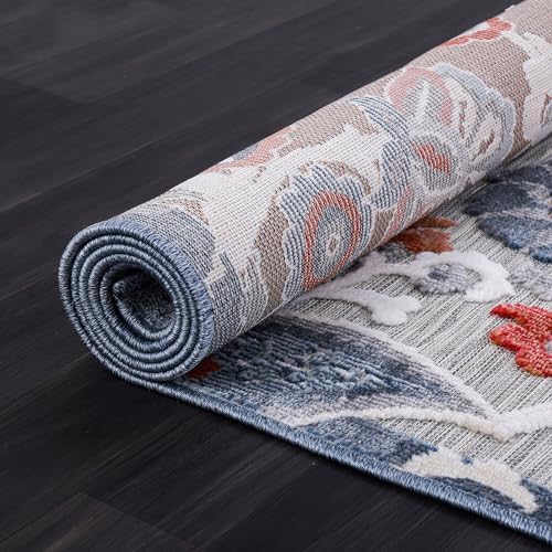 Luul Home Floral Indoor Outdoor Rugs 9x12 Large Area Rug for Living Room, Patio Decor, Kitchen, and Entryway Rug, Washable Stain Resistant Outside Carpet Multi 9 x 12 - Image 6