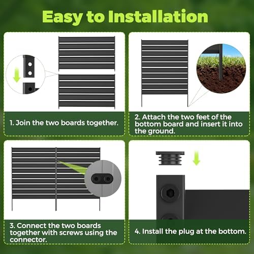 2 Panels Air Conditioner Fence，42" H x 38" W Outdoor Freestanding Privacy Panel Screen Trash Can Decorative Fence Panel No Dig Backyard Fencing for AC, Patio, Pool, Outside, Backyard, Balcony - Image 5