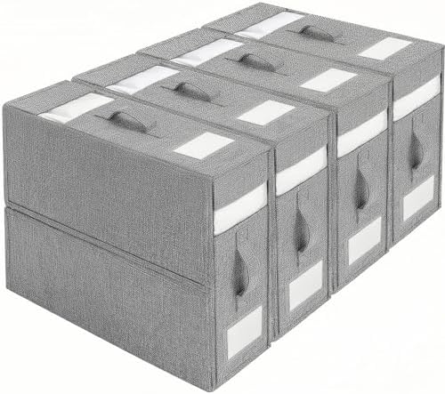 Bed Sheet Organiser Folding Storage,Bedding Storage Bags,4 Pack Bedding Box,Bedding Storage Box For Cover Bedding Closet Blankets Set Clothes Grey by Hibtn