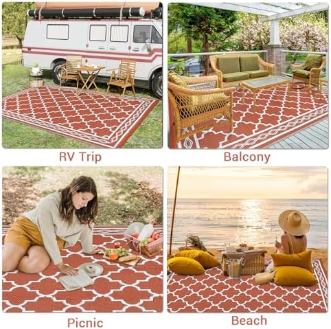 GAOMON Outdoor Rug 9x18 ft Reversible Waterproof Patio Rug - Image 4