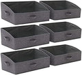 TENABORT 6 Pack Trapezoid Large Foldable Closet Storage Bins with Handle, Fabric Storage Organizer Cube Colth Containers Linen Box Shelf Baskets for Clothes Clothing Shelves Wardrobe by TENABORT
