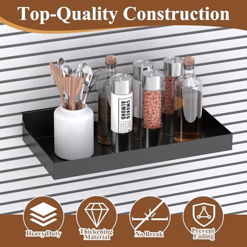 16 x 8 Inch Metal Slatwall Shelves, 4‑Pack, Slatwall Accessories - Image 3