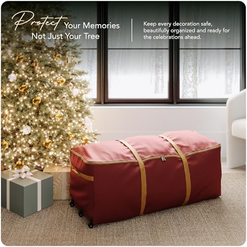 Covermates Christmas Tree Rolling Cinch Bag, 48" W x 20" D x 20" H, Red - Image 2