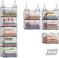 Sonyabecca 5-Tier Hanging Closet Organizer – Black Closet Storage Shelves with Wire Baskets for Clothes, Handbags, Sweaters & Accessories, Includes 2 Hanging Hooks & 5 S-Hooks by Sonyabecca