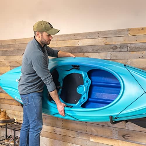 StoreYourBoard Roanoke Kayak Storage Rack, Holds 100 lbs, Kayak Wall Mount Hooks, Kayak Rack for Garage, Space Efficient Indoor Kayak Holder, Solid Steel, Protective Padding - Image 5