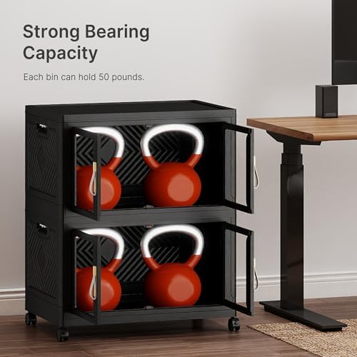 368QT Stackable Storage Bins with Lids, 92Gal Foldable Storage Cabinets - Image 3