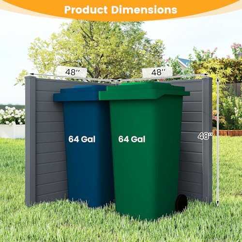 GIANTEX No-Dig Air Conditioner Fence, 4 Panels, 48''W x 48''H, Gray - Image 3