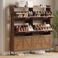 Xixini Shoe Storage Cabinet with 6 Flip Drawers, Entryway Shoe Rack, Walnut by Xixini