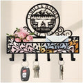 Personalized Metal Camping Family Name Key and Mail Holder, Wall Mount Entryway Organizer with Hooks, Custom Key Rack for Kitchen, Bathroom, and Home Storage by custommetalsign