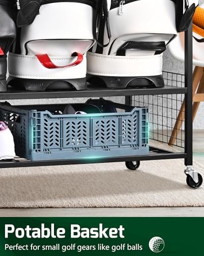 Mythinglogic 4-Bag Golf Storage Organizer with Club and Shoe Storage - Image 5