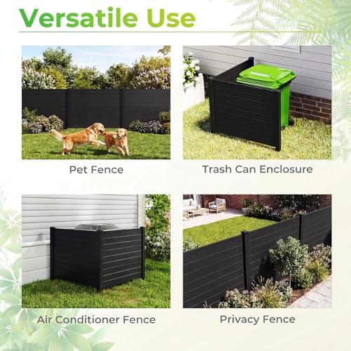 GIANTEX No-Dig Air Conditioner Fence, 2 Panels, 48''W x 36''H, Black - Image 2