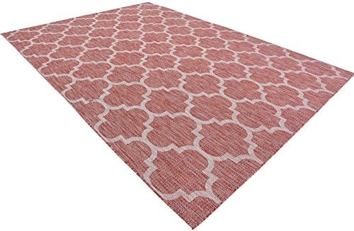 Unique Loom Outdoor Trellis Collection Area Rug (8' x 11' 4" Rectangle, Rust Red/ Ivory) - Image 5