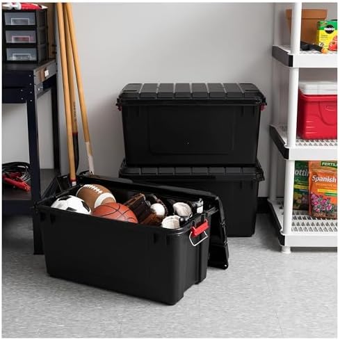 IRIS USA 21 Gal WeatherTight Storage Bins with Latching Lid, 4 Pack - Image 5