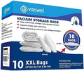 10-Pack XXL - Jumbo Vacuum Storage Bags - Space Vacuum Storage Bags for Clothing Space - Ideal for Comforters, Blankets & Sealing Large Oversize Clothing Post-Winter - 10x XXL Size (47x35in) by vacwel