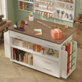 Gift Wrap Storage Cart with Foldable Drop Leaf, Crafting Table with Storage by Smilets