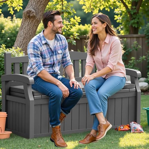Flamaker 80 Gallon Storage Bench with Cushion, Waterproof, All-Weather - Image 7