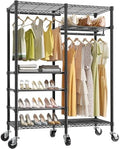 VIPEK R4 Rolling Clothing Rack, Garment Rack with Movable Wheels, Black by VIPEK