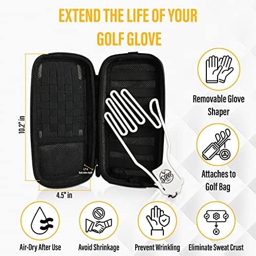 Accessory Case - Golf Bag Organizer. Airtight, Water-Resistant, Protective Hard Case for Phone, Tees, Ball Markers, Repair Tools, and Golf Essentials. Removable Golf Glove Hanger/Dryer - Image 3