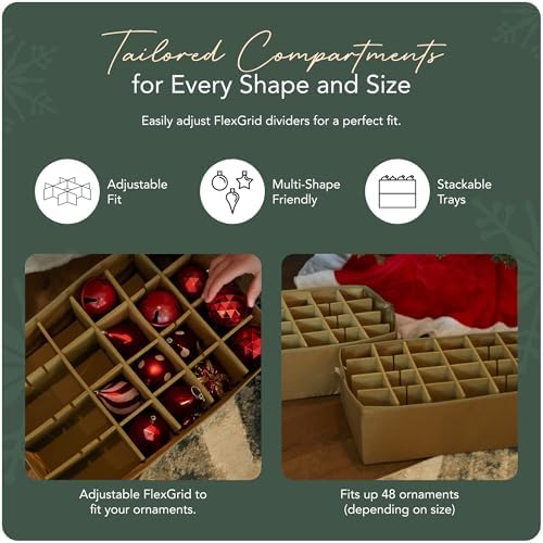 Covermates Adjustable Ornament Storage Box, 19.25" W x 13" D x 12.5" H - Image 5