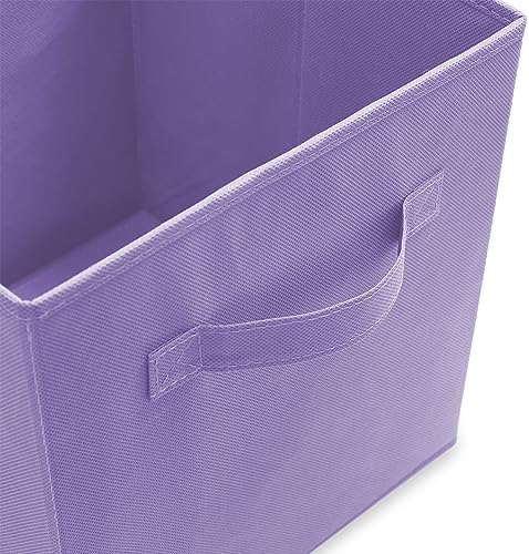 Casafield Set of 12 Collapsible Fabric Cube Storage Bins, Lavender - 11" Foldable Cloth Baskets for Shelves, Cubby Organizers & More - Image 3