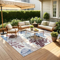 UKISS Washable Outdoor Rug Carpet，Non Slip Portable Outdoor Patio Rugs，5' x 8' Indoor Outdoor Mats，Leaves Large Area Rugs Mats for Patio，Picnic,RV,Backyard, Deck, Balcony, Porch, Beach by Unknown